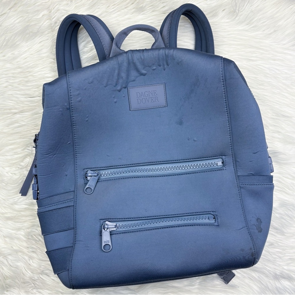 Dagne Dover Indi Neoprene Diaper Bag Backpack Medium Blue Heron Laptop Travel